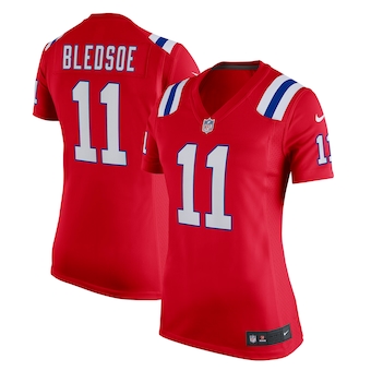 womens nike drew bledsoe red new england patriots retired ga